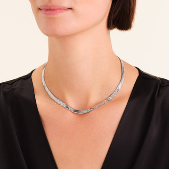 Rosefield Large Silver Snake Necklace
