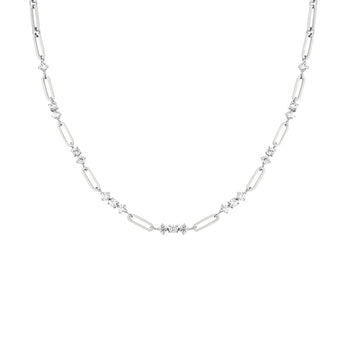 Rosefield Graduated Crystal Silver Necklace