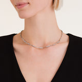 Rosefield Graduated Crystal Silver Necklace