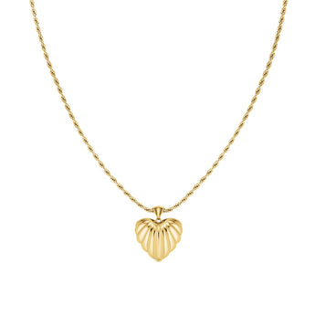 Rosefield Ridged Heart Pendant Necklace