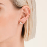 Rosefield Iconic Triple Baguette Studs