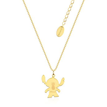 Couture Kingdom Disney Stitch Ohana Yellow Gold Plated Stainless Steel Necklace