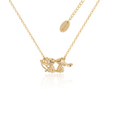 Couture Kingdom Disney Angel and Stitch Yellow Gold Plated Stainless Steel Necklace