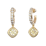 Guess Gold Plated Stainless Steel 4G 24mm Hoop Earrings