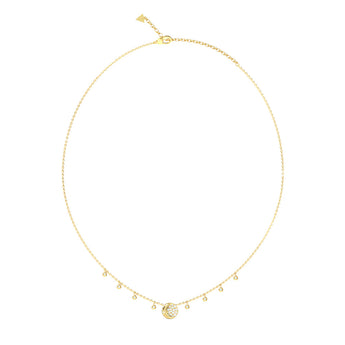 Guess Gold Plated Stainless Steel Aurora Pave Fringes Necklace