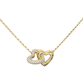 Guess Gold Plated Stainless Steel Heart Links Necklace
