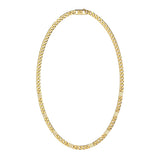 Guess Gold Plated Stainless Steel 4G Curb Chain Pave Necklace