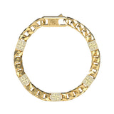 Guess Gold Plated Stainless Steel 4G Curb Chain Pave Bracelet