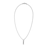 Guess Stainless Steel Matte Crystals Tag 26-inch Necklace
