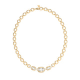 Guess Yellow Gold Plated Stainless Steel Radiosa 16-18-inch Gemstone Maxi Necklace