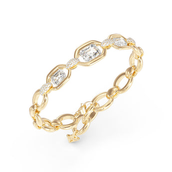Guess Yellow Gold Plated Stainless Steel Radiosa Gemstone Maxi Bracelet