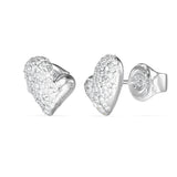 Guess Stainless Steel Golden Love 8mm Heart Crystal Stud Earrings