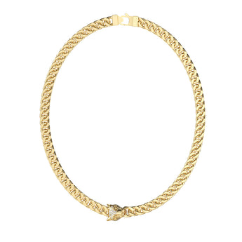 Guess Yellow Gold Plated Stainless Steel 21-inch Panther Chain Necklace