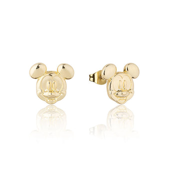 Couture Kingdom Disney Mickey Face Yellow Gold Plated Stainless Steel Stud Earrings
