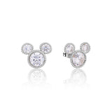 Couture Kingdom Disney Mickey Crimped White Gold Plated Stainless Steel Stud Earrings