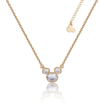 Couture Kingdom Disney Mickey Crimped Yellow Gold Plated Stainless Steel Necklace