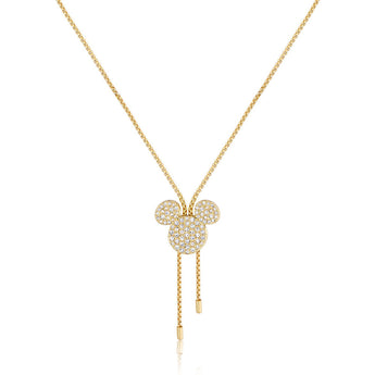 Couture Kingdom Disney Mickey Crimped Yellow Gold Plated Stainless Steel Necklace