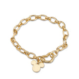 Couture Kingdom Disney Mickey Yellow Gold Plated Stainless Steel Charm Bracelet