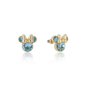 Couture Kingdom Disney Minnie March Birthstone Yellow Gold Plated Stainless Steel Stud Earrings