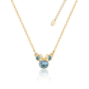 Couture Kingdom Disney Minnie March Birthstone Yellow Gold Plated Stainless Steel Necklace