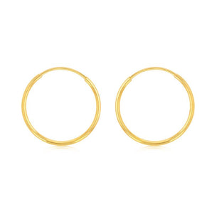 9ct Yellow Gold Fancy 12mm Sleeper Earrings