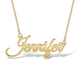 Personalised 9ct Yellow Gold Signature Name Necklace - Calligraphic