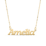 Personalised 9ct Yellow Gold Signature Name Name Necklace - Block Font