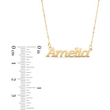 Personalised 9ct Yellow Gold Signature Name Name Necklace - Block Font