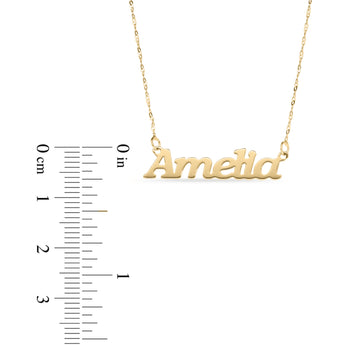 Personalised 9ct Yellow Gold Signature Name Name Necklace - Block Font