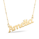 Personalised 9ct Yellow Gold Signature Name Name Necklace - Block Font