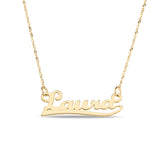 Personalised 9ct Yellow Gold Signature Name Name Necklace - Mini Understroke