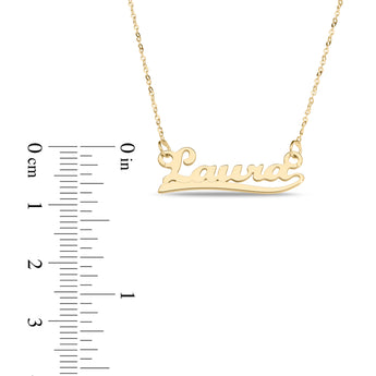 Personalised 9ct Yellow Gold Signature Name Name Necklace - Mini Understroke