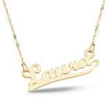 Personalised 9ct Yellow Gold Signature Name Name Necklace - Mini Understroke