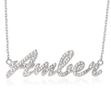 Signature Personalised Luminesce Lab Grown Diamond Name Pendant on Chain in Sterling Silver