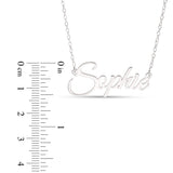 Personalised Sterling Silver Signature Name Pendant on 40cm Chain - Elegant Flowing