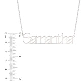 Personalised Sterling Silver Signature Name Pendant on 40cm Chain - Light Block