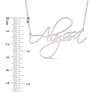 Personalised Sterling Silver Signature Name Pendant on 40cm Chain - Large Script