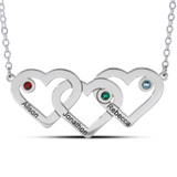 Silver pers 3 Intertwined Hearts N'let With Birthstones_TEST