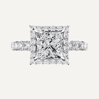 Custom Certified Princess Lab Grown Diamond Ring