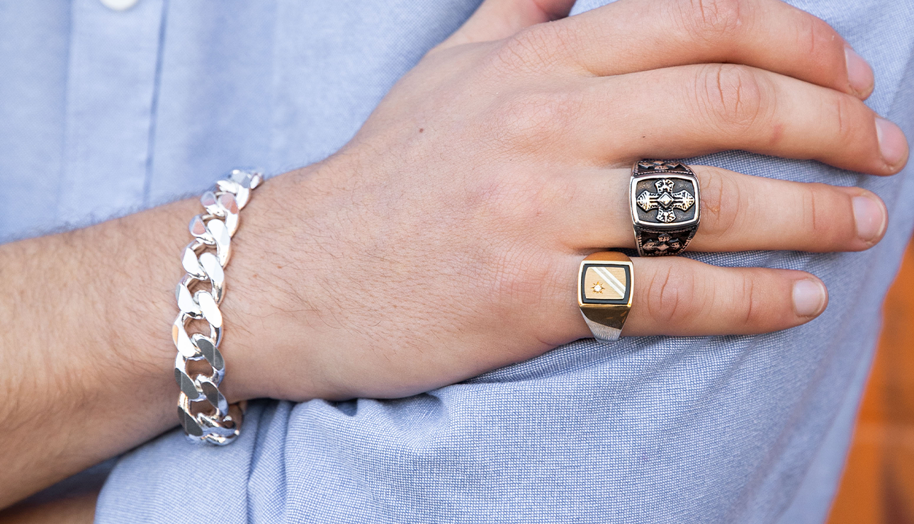 Mens rings and bracelets online