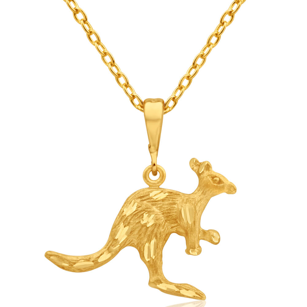 9ct Yellow Gold Kangaroo Pendant