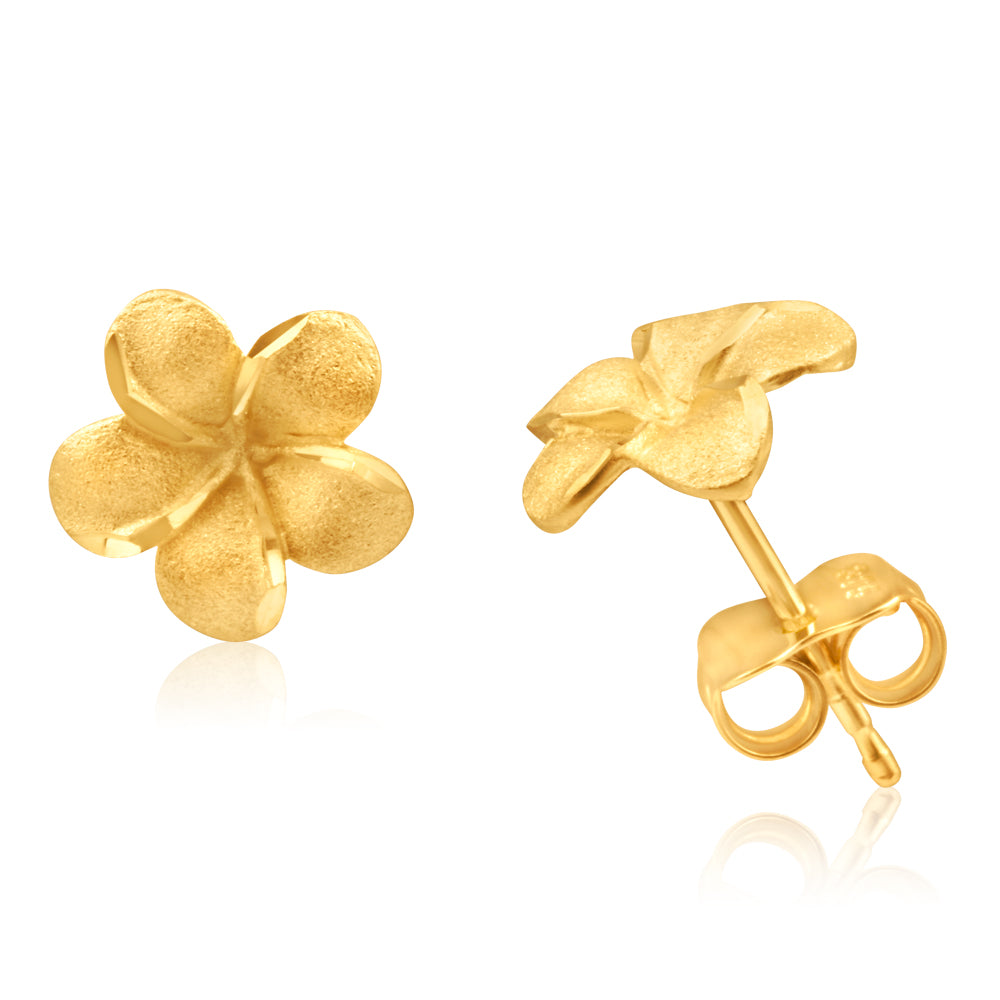 9ct Yellow Gold Flower Stud Earrings – Shiels Jewellers