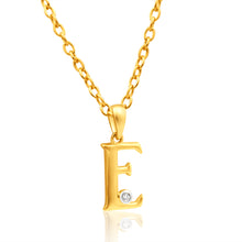 Load image into Gallery viewer, 9ct Yellow Gold Pendant Initial E set with diamond