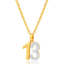 Load image into Gallery viewer, 9ct Yellow Gold 13 Diamond Pendant