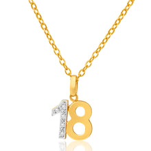 Load image into Gallery viewer, 9ct Yellow Gold 18 Diamond Pendant