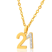 Load image into Gallery viewer, 9ct Yellow Gold 21 Diamond Pendant