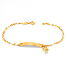 Load image into Gallery viewer, 9ct Yellow Gold 1:3 Figaro Link 15.5cm ID Bracelet