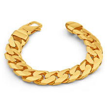 Load image into Gallery viewer, 9ct Yellow SOLID Gold Heavy Curb 23cm Bracelet 550 Gauge