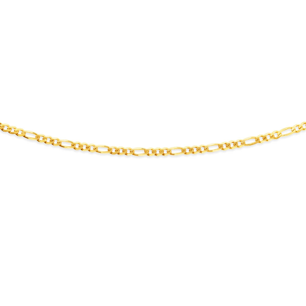 9ct Yellow Gold Figaro 1:3 45cm Chain 80 Gauge