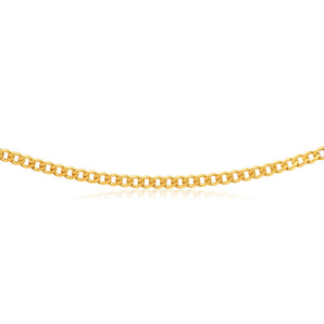 9ct Yellow Solid Gold Curb 50cm Chain 120 Gauge